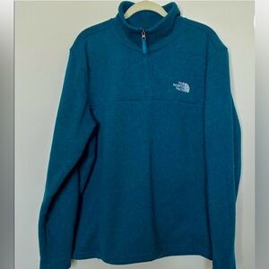 The North Face Men's Teal Zip-Up Fleece Pullover